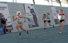 Rachel Highfield (Gateshead Harriers) winning the under-20 womens 60 metres with a championship record, North East Indoor Champs, Gateshead.